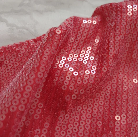 New🆕 Anthropologie Sequins Cowl High Neck Red Dress Maya Shine Sparkle Cocktail
